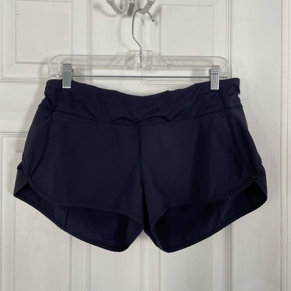 Lululemon Speed Up Low Rise Lined Running Shorts 2.5” Navy Blue Size 10 - Picture 2 of 6